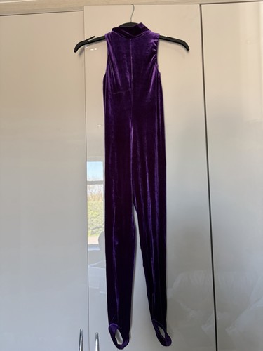Purple velvet catsuit - velvet,