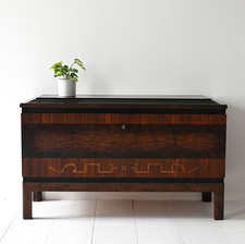 MidCentury Sideboard Art Decó in radica anni ’30, design scandinavo vintage, 30s