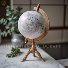 Antique Brass World Globe on