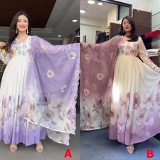 Lilac Floral Suit Georgette