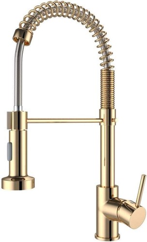 Gold kitchen sink - gold, tap