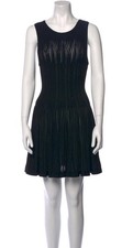 $3320 Alaia Women's Scoop Neck Mini Dress Size 38 / 40 Black Rare! Laser
