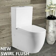 New Improved Close Coupled Swirl Power Flush Back To Wall Toilet Soft Closing