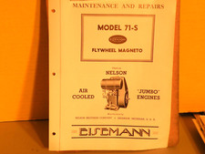 Eisemann FLYWHEEL Magneto 71-S NELSON JUMBO ENGINE SERVICE, PARTS MANUAL CATALOG