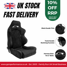 Auto Style Type LH Black Fabric Adjustable Reclining Racing Bucket Car Seat
