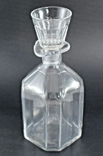 ANTIQUE GEORGIAN CLEAR GLASS DECANTER with SHOT GLASS STOPPER c1830