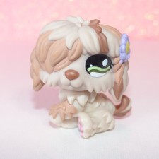authentic littlest petshop LPS 1105 sheepdog bobtail DOG DOG pet shop flower
