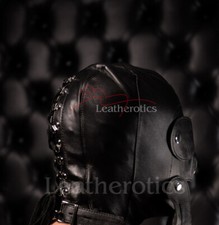 Slave Leather Mask Hood Head