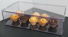 Clear Acrylic Bakery Pastry Display Case Stand Cabinet For Cakes Cupcakes 