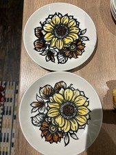 Vintage Biltons Sunflower Plate  16cm side plate x 2 stoneware Staffordshire