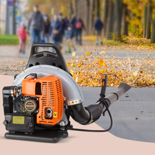 63cc Backpack Leaf Blower Petrol Engine Pro Garden Back Pack Easy Start Blow UK