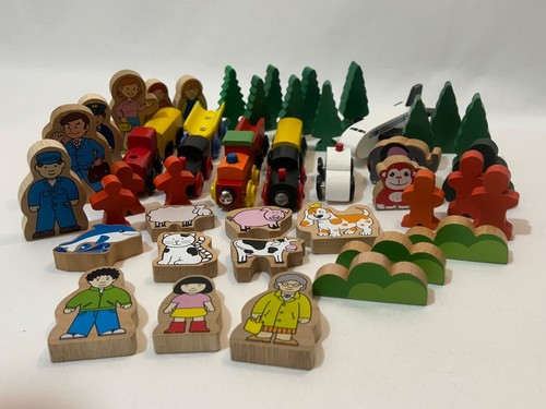 Wooden trains trees - trees, trucks