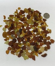 Seaham Yellow Brown Amber Brown SeaGlass Small Tiny Size Perfect For Crafts 100g