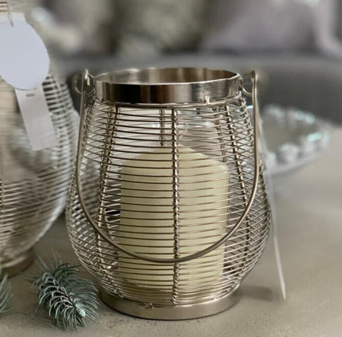 Wire tear drop metal lantern - metal,
