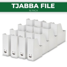 16x IKEA TJABBA  White Magazine Office File Organiser Holder Storage Box Folder