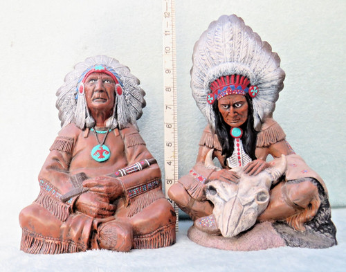 Pair large porcelain - of, native