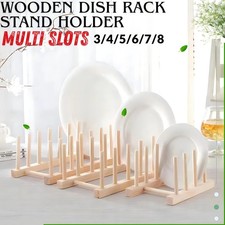 Wooden Dish Rack Stand Holder for Plates & Cups – Kitchen Storage & Drying Rack