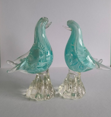 Murano latticino glass - murano, doves