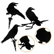 3Pcs Garden Crow Statue Iron