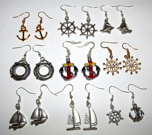 Nautical themed earrings - , boats