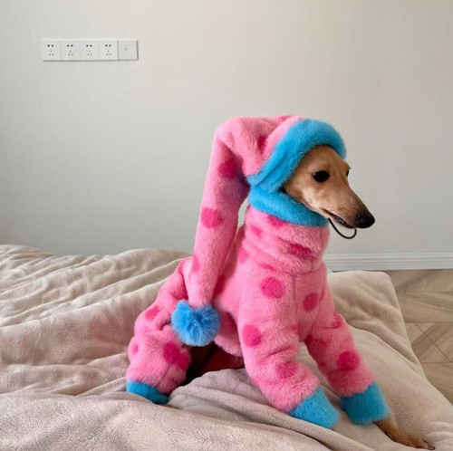 Pink polka dot dog soft - polka,