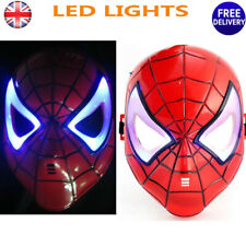 Light Up Spiderman Mask Boys Kids Adults Fancy Dress Superhero Cosplay Accessory
