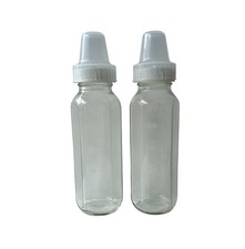 Baby Bottles Clear Glass Baby Bottles Evenflo 240ml Unused No Teats *B