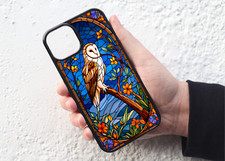 Beautiful Barn Owl Bird Animal Stained Glass Design Mobile Phone Case Cover