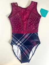 New Girls Gymnastic Darcy Leotard Size 34 ASM