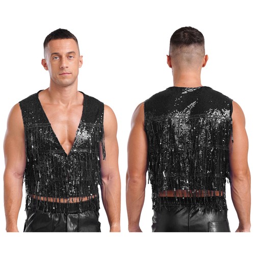 Men glitter sequin neck - uk,