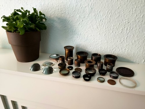 Vintage victorian brass lenses - brass,