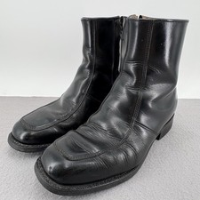 Mens VINTAGE 70s Beatle Boots Side Hipster PREPPY Retro Size 7.5 EE BLACK Vibram