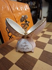 Ardleigh Elliott My Daughter My Joy Porcelain Egg Shaped Musical Box 16cm