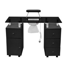Manicure Nail Table Salon Beauty Station Storage Desk Technician& Dust Collector
