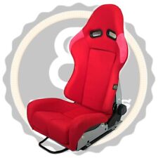 BB7 RECLINING Universal Fibreglass Fabric Racing Bucket Sports Seat RED x1