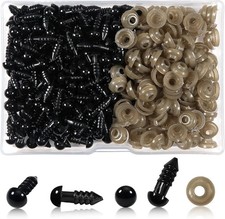TOAOB 150pcs 6mm Black Safety Eyes for Amigurumi Dolls Crochet
