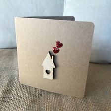 Handmade New Home card (wooden