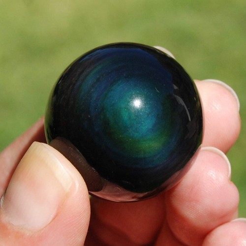 One rainbow obsidian crystal - obsidian,