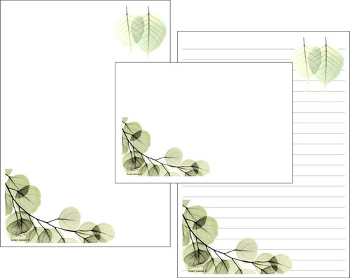 Green leaves a5 letter - leaves',