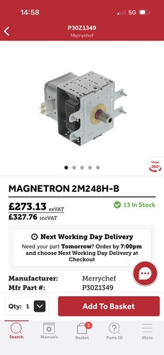 Merrychef magnetron 2m248h - magnetron,