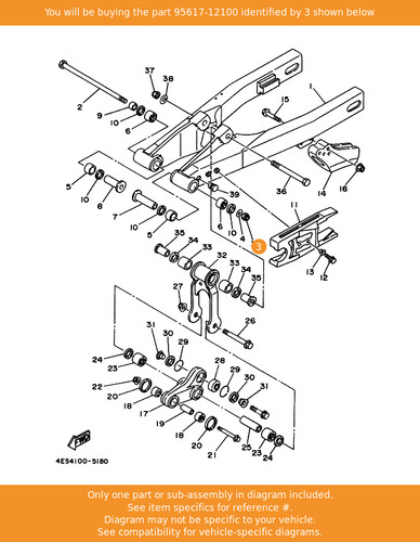 Yamaha nut 95617 - nut,, 95617-12100