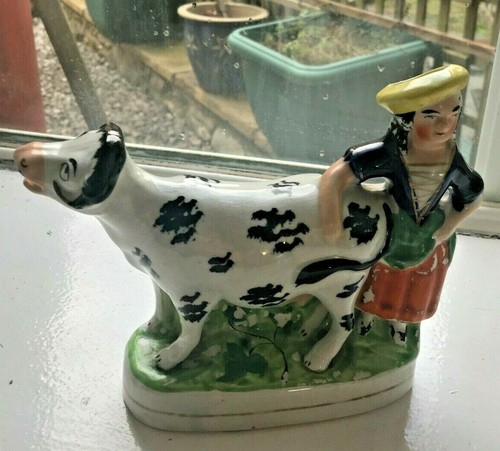 Staffordshire milkmaid cow - staffordshire,