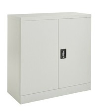 Steel Storage Cabinet 2-Door Lockable Bookcase Filing Cabinet Office Home - Grey