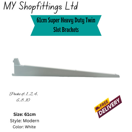 Twin slot shelving - shelving, white