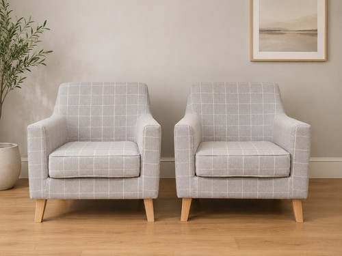 Pair tweedy check - pair, of