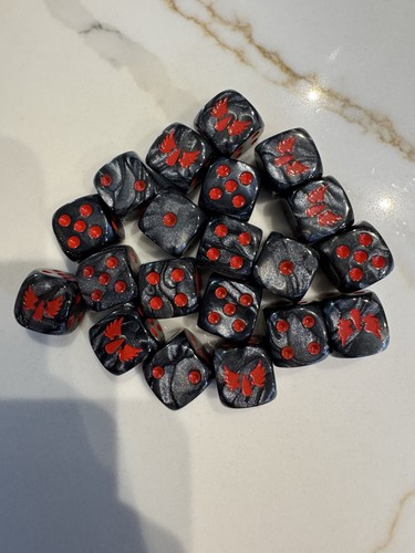 Blood angels dice black and - blood,