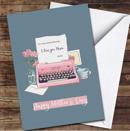 Pink vintage typewriter - pink,