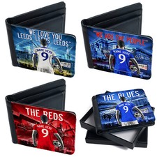 Football Wallet Mens Bi Fold Coin Card Holder Personalised Gift - All Teams AF