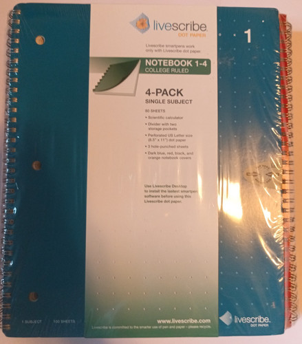 Livescribe large notebooks 4 - large, 1-4
