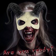 Sheep Horn Mask Animal Head Creepy Halloween Costume Theater Party Props UK